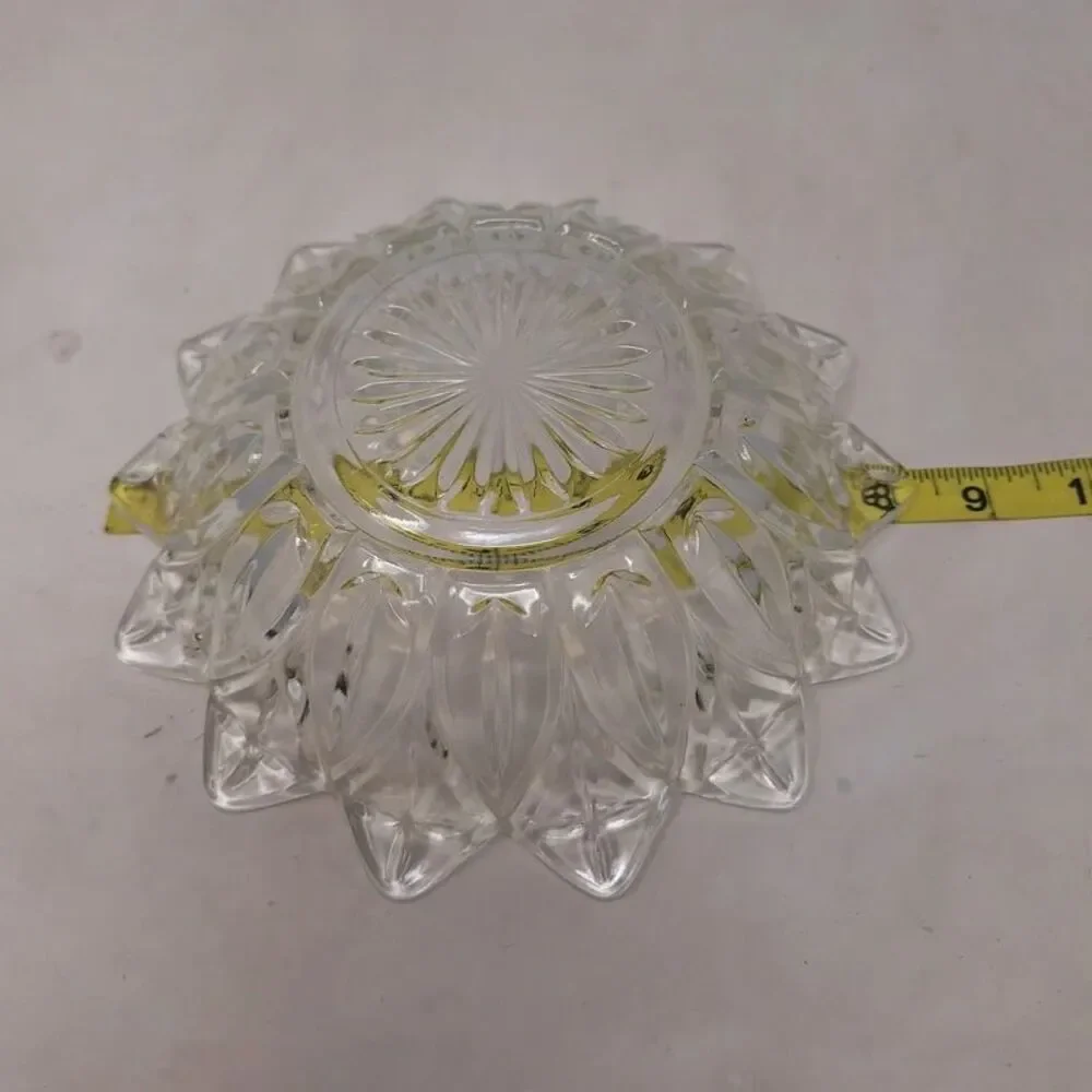 Vintage Federal Glass Petal Pattern Pressed Candy Dish Decorative Bowl 8 Inches
